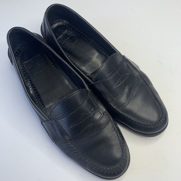 Frye Black Leather Penny Loafers Shoes ***PLS READ*** - Picture 1 of 14